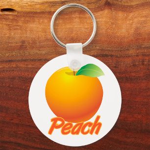 Peach Fruit Retro Orange Key Ring