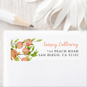 Peach Fruit Return Address Label