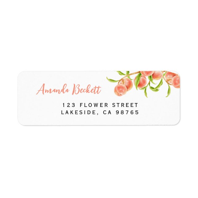 Peach Fruit Return Address Label (Front)