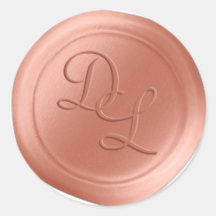 Peach Fuzz 2 Letter Monogram Wax Seal Stickers