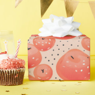 Peach Fuzz Abstract Botanical Fruity Pattern 10 Wrapping Paper