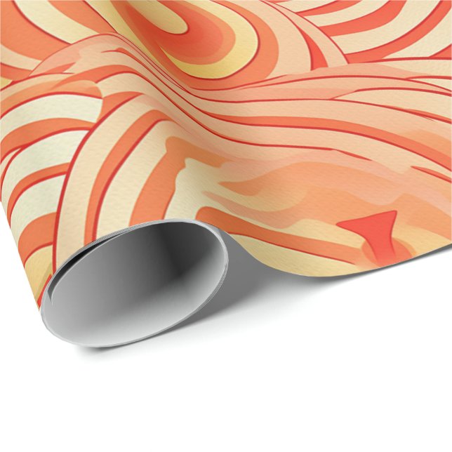 Peach Fuzz Abstract Botanical Fruity Pattern 13 Wrapping Paper (Roll Corner)