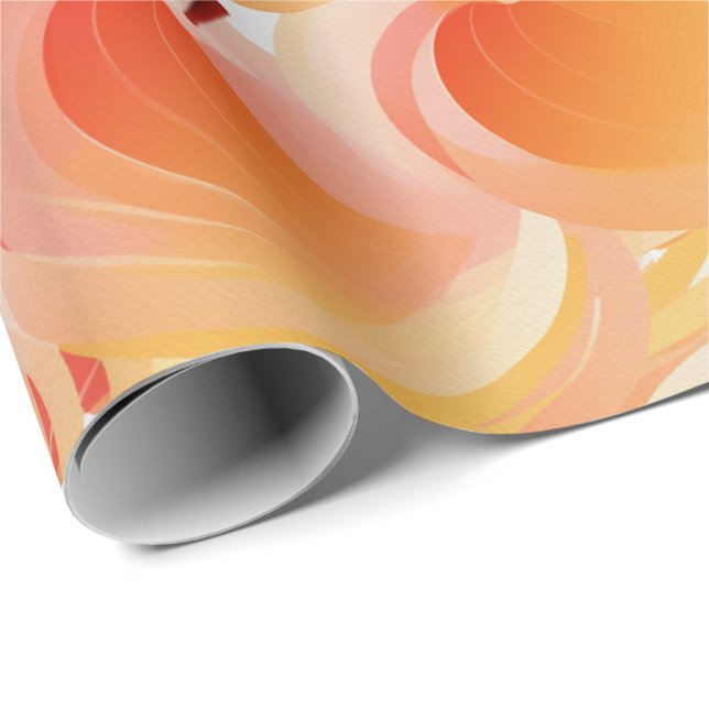 Peach Fuzz Abstract Botanical Fruity Pattern 15 Wrapping Paper (Roll Corner)