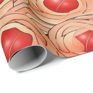 Peach Fuzz Abstract Botanical Fruity Pattern 16 Wrapping Paper