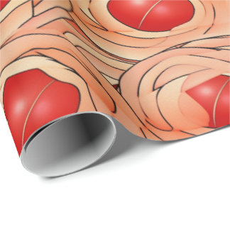 Peach Fuzz Abstract Botanical Fruity Pattern 16 Wrapping Paper