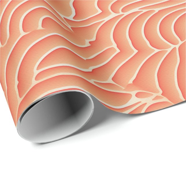Peach Fuzz Abstract Botanical Fruity Pattern 20 Wrapping Paper (Roll Corner)