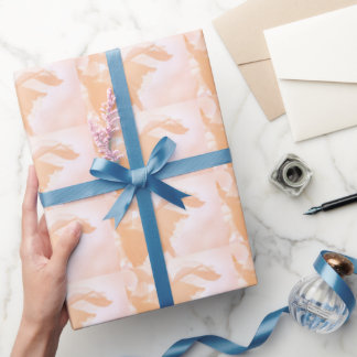 Peach Fuzz Abstract Floral  Wrapping Paper