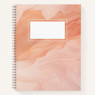 Peach fuzz abstract marble notebook