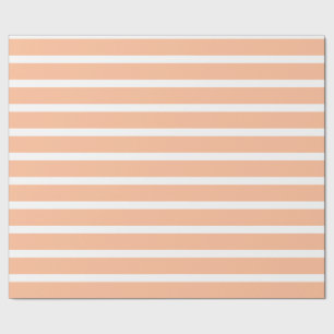 peach fuzz and white stripes wrapping paper