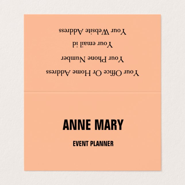 Peach Fuzz Apricot Orange Pink Custom 2024 Business Card (Outside Unfolded)