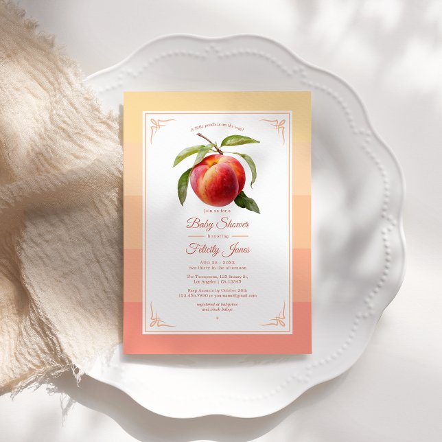 Peach Fuzz Baby Shower Invitation (Peach Fuzz Baby Shower Invitation)