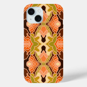 Peach Fuzz Boho Shabby Chic Geometric Abstract Art iPhone 15 Case