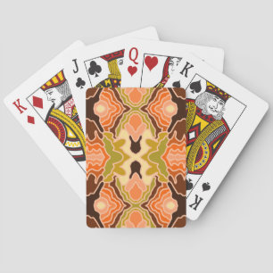 Peach Fuzz Boho Shabby Chic Geometric Abstract Art Playing Cards