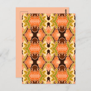 Peach Fuzz Boho Shabby Chic Geometric Abstract Art Postcard