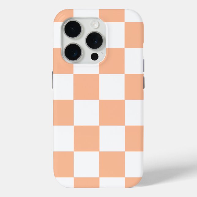 Peach Fuzz Chequered Gingham Pattern Case-Mate iPhone Case (Back)