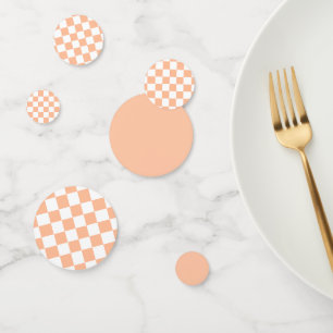 Peach Fuzz Chequered Gingham Pattern Confetti