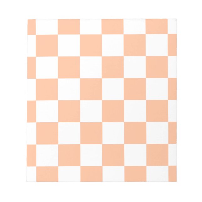 Peach Fuzz Chequered Gingham Pattern Notepad (Front)