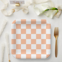 Peach Fuzz Chequered Gingham Pattern