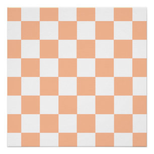 Peach Fuzz Chequered Gingham Pattern Poster