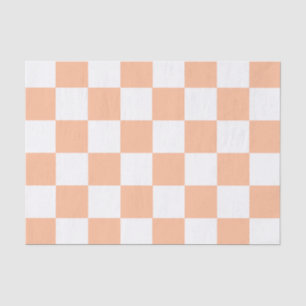 Peach Fuzz Chequered Gingham Pattern Tissue Paper