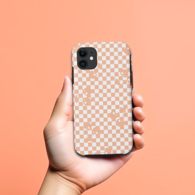 Peach Fuzz Cherry Gingham Pattern Case-Mate iPhone Case (Peach Fuzz Cherry Gingham Pattern Speck iPhone Case)