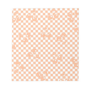 Peach Fuzz Cherry Gingham Pattern Notepad