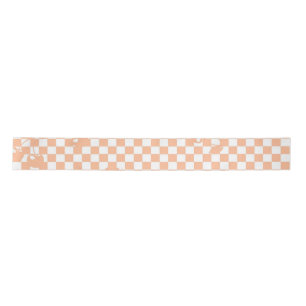 Peach Fuzz Cherry Gingham Pattern Satin Ribbon