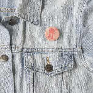 Peach Fuzz Color of the year mushrooms floral 3 Cm Round Badge