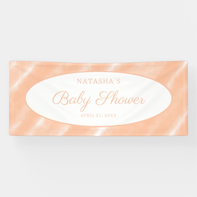 Peach Fuzz Colour Watercolor Abstract Pattern Banner (Horizontal)