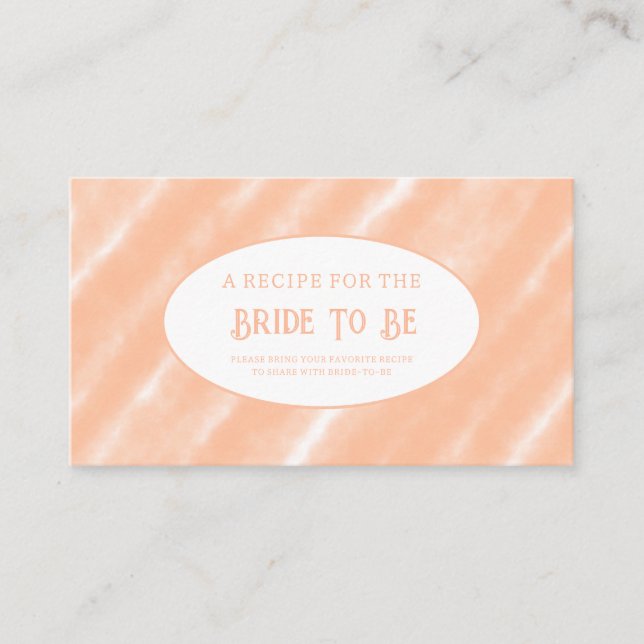 Peach Fuzz Colour Watercolor Abstract Pattern Enclosure Card (Front)
