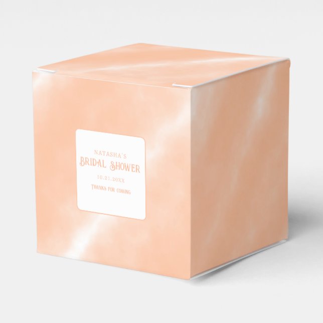 Peach Fuzz Colour Watercolor Abstract Pattern Favour Box (Front Side)