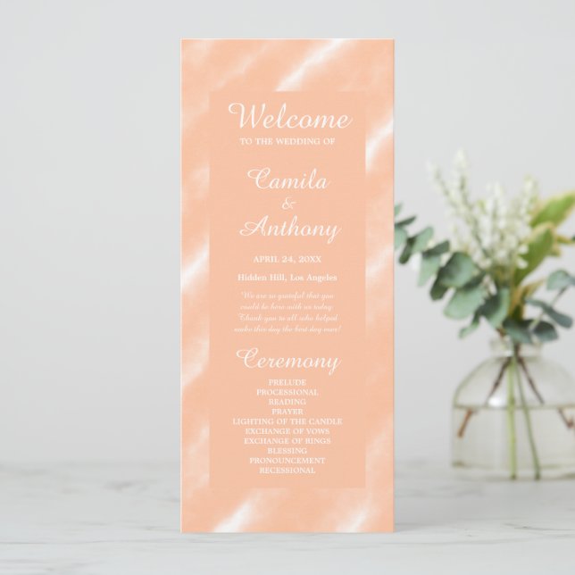 Peach Fuzz Colour Watercolor Abstract Pattern Program (Standing Front)