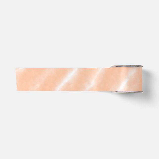 Peach Fuzz Colour Watercolor Abstract Pattern Satin Ribbon (Front)