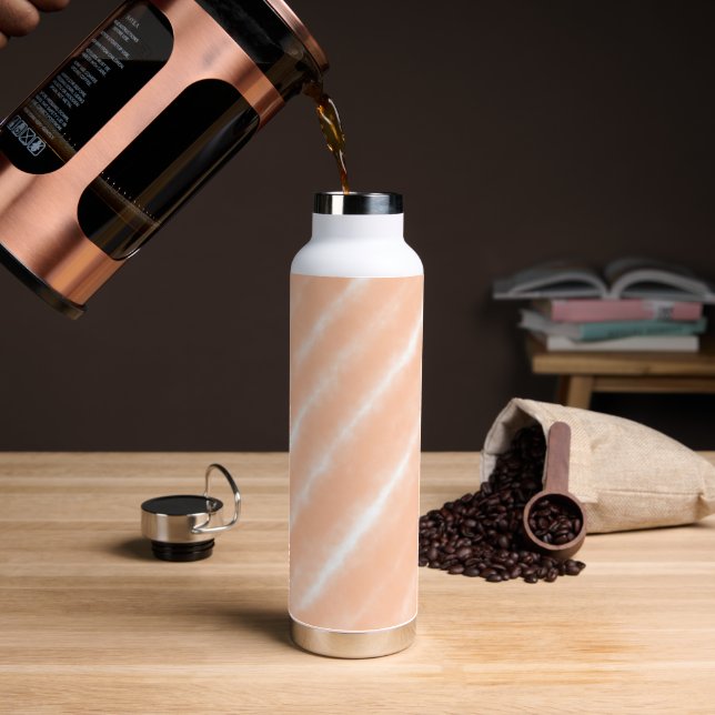 Peach Fuzz Colour Watercolor Abstract Pattern Water Bottle (Coffee)