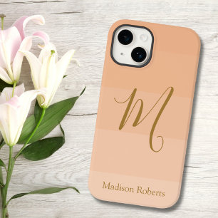 Peach Fuzz Custom Monogram Name  Case-Mate iPhone 14 Case