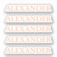Peach fuzz Cut Out Sticker with Name stickers