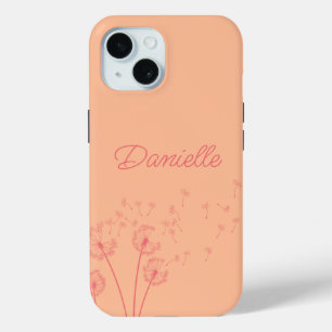 Peach Fuzz Dandelion Breeze iPhone 15 Case