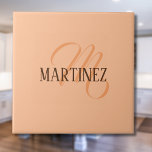 Peach Fuzz Elegant Personalised Name  Ceramic Tile<br><div class="desc">Trendy Colour Peach Fuzz and Elegant Personalised Name and Monogram.</div>