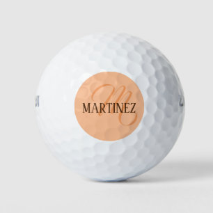 Peach Fuzz Elegant Personalised Name  Golf Balls