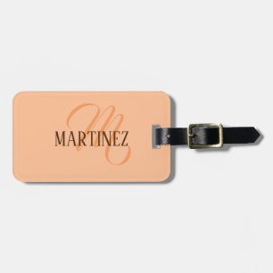 Peach Fuzz Elegant Personalised Name  Luggage Tag