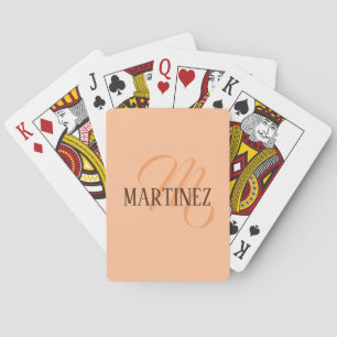 Peach Fuzz Elegant Personalised Name  Playing Cards