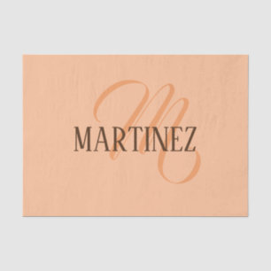 Peach Fuzz Elegant Personalised Name  Tissue Paper
