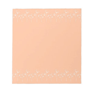 Peach Fuzz Flower Border Customisable & Elegant Notepad