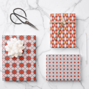 Peach Fuzz Geometric Pattern set 7 Wrapping Paper Sheet