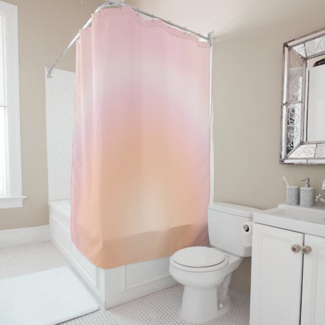 Peach Fuzz Gradient Shower Curtain (In Situ)