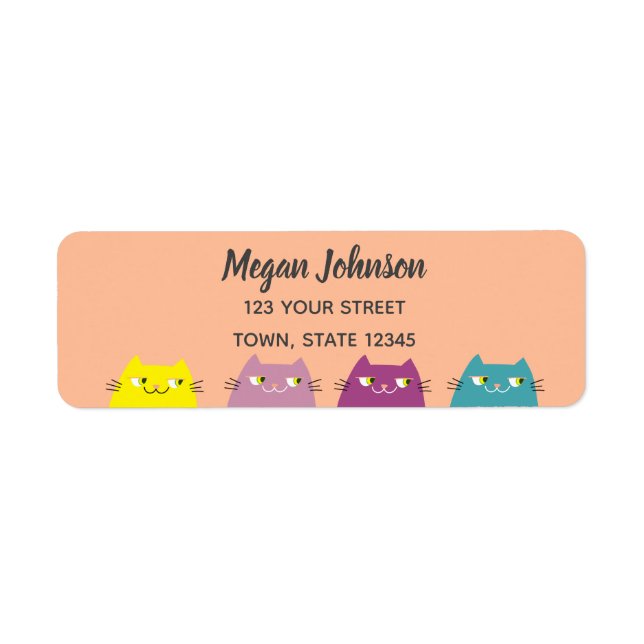 Peach Fuzz Kawaii Return Address Label (Front)