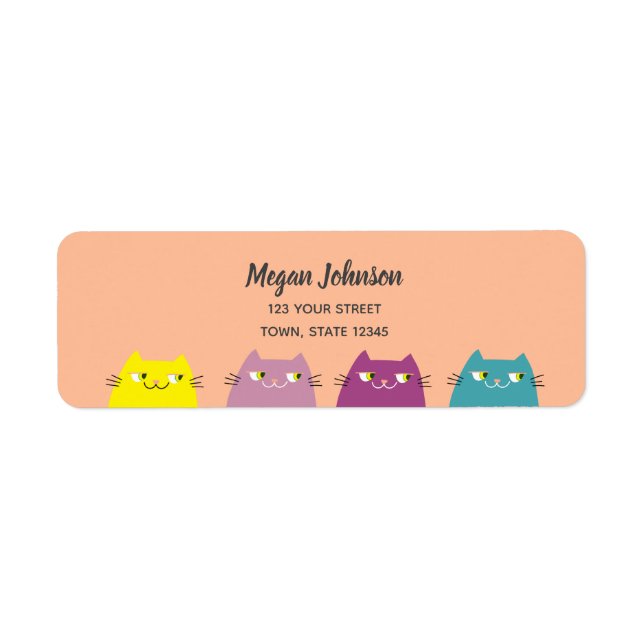 Peach Fuzz Kawaii Return Address Return Address Label (Front)