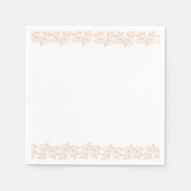 Peach Fuzz minimalist Trendy Flower Pattern Napkin (Front)