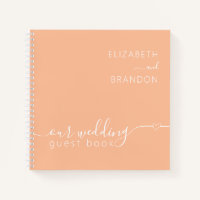 Peach Fuzz Modern Minimal Wedding Guest Book