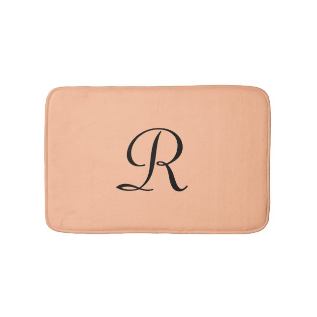 Peach Fuzz Monogrammed Plush Bath Mat (Front)